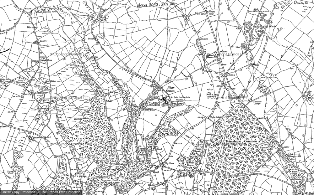 Old Map of Historic Map covering Moneystone in 1880