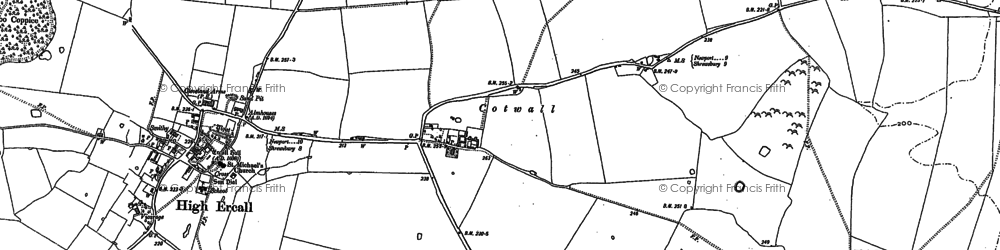 Old map of Cotwall in 1880