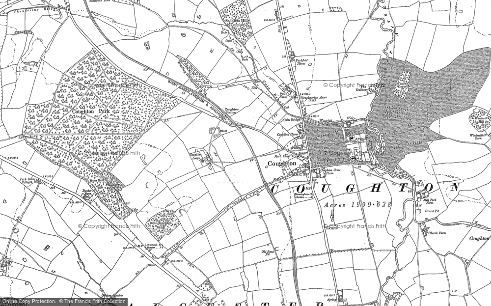 Old Map of Coughton, 1885 - 1903 in 1885