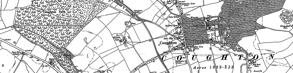 Old map of Coughton in 1885