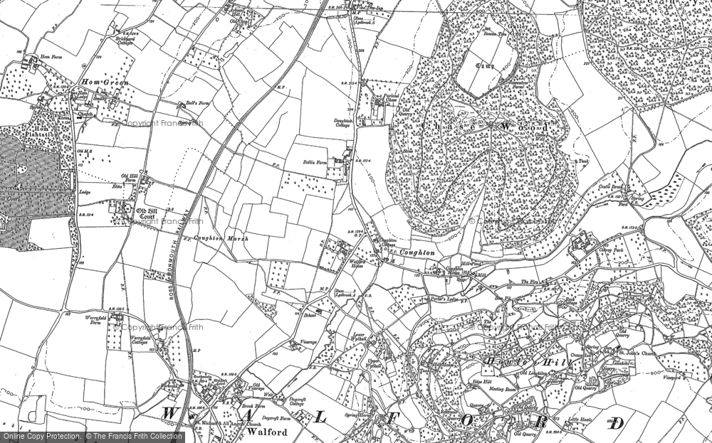 Old Map of Coughton, 1887 in 1887
