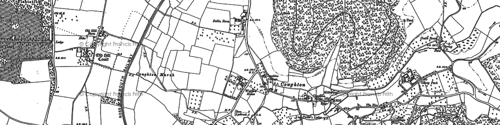 Old map of Coughton in 1887
