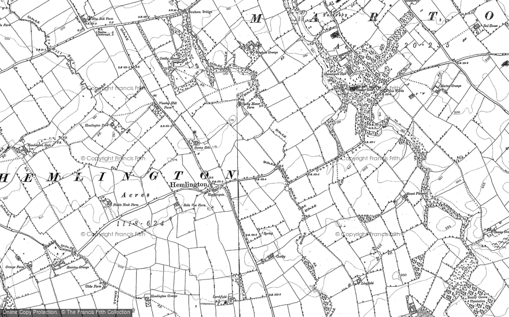 Old Map of Coulby Newham, 1892 - 1913 in 1892