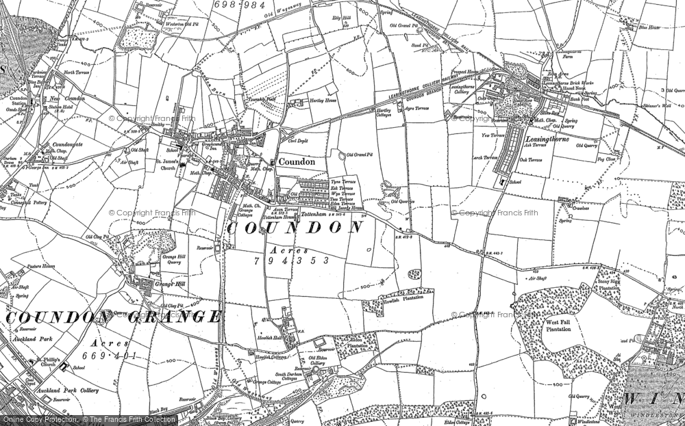 Old Map of Historic Map covering Grange Hill in 1896