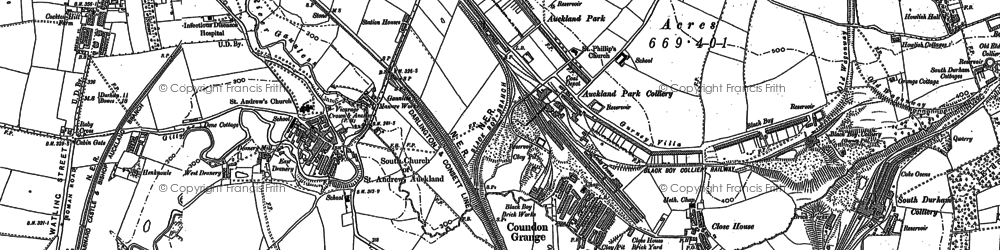 Old map of Coundon Grange in 1896