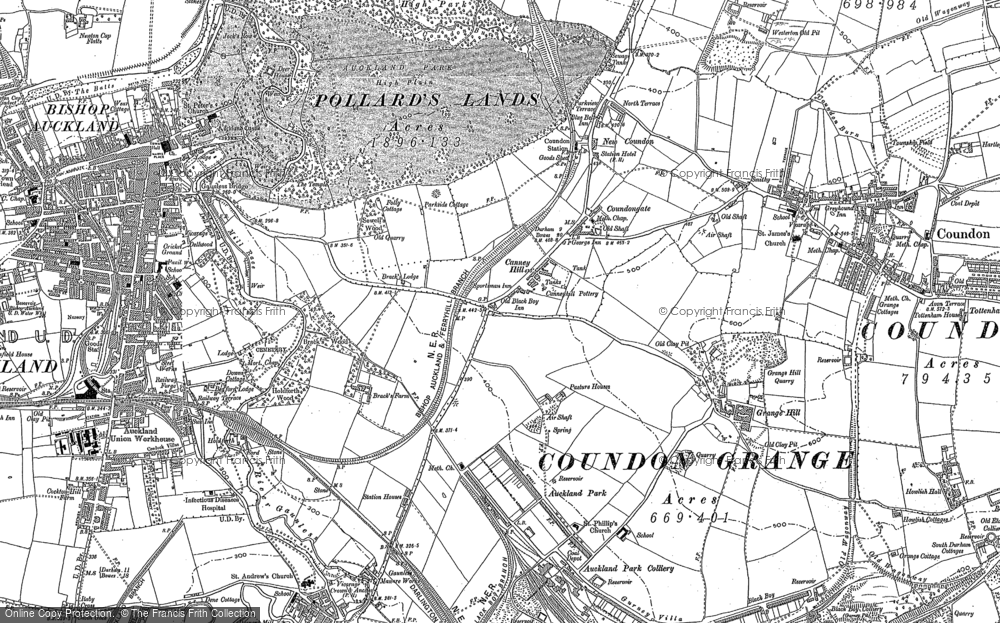 Old Map of Coundongate, 1896 in 1896