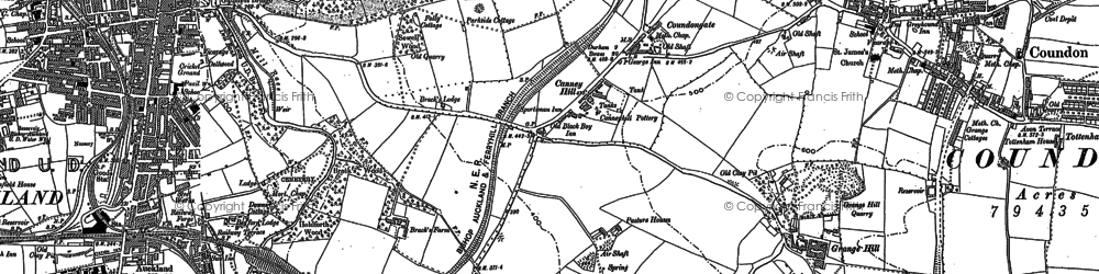 Old map of Coundongate in 1896