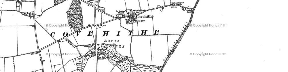 Old map of Covehithe in 1910