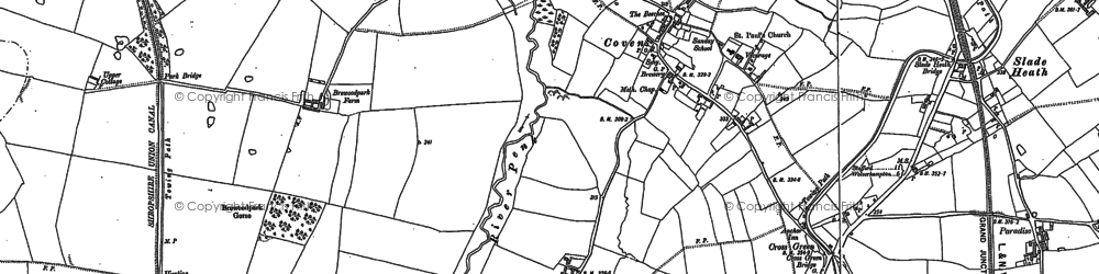 Old map of Lower Green in 1883