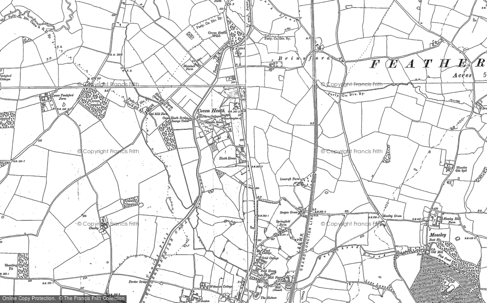 Old Map of Coven Heath, 1883 in 1883