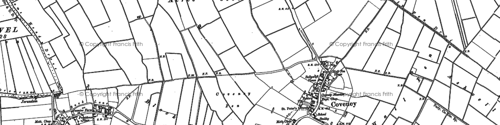 Old map of Coveney in 1885