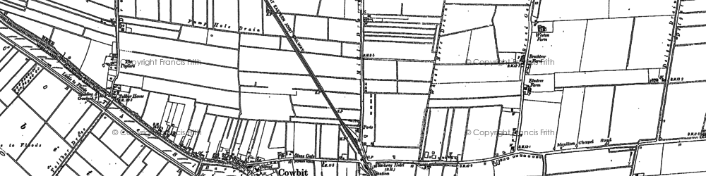 Old map of Cowbit in 1887