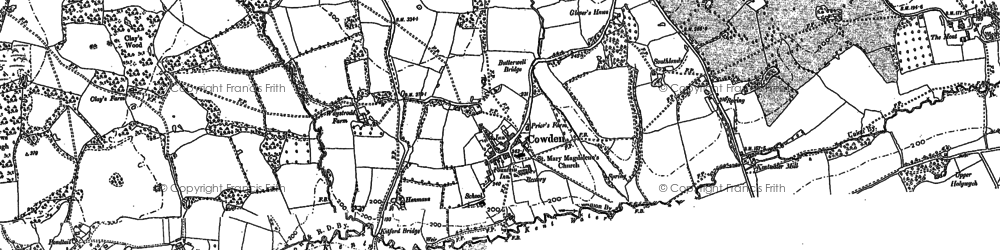 Old map of Cowden in 1907