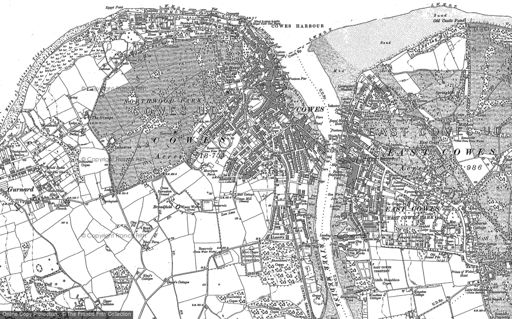Old Map of Cowes, 1896 in 1896