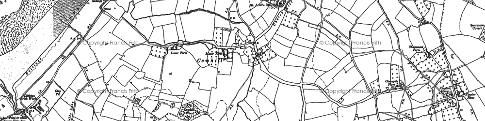 Old map of Cowhill in 1880