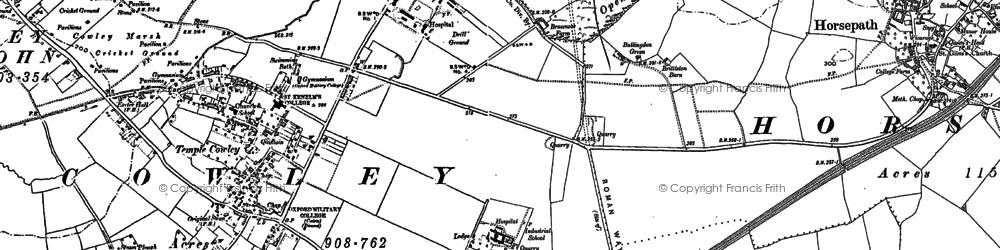 Old map of Cowley in 1898