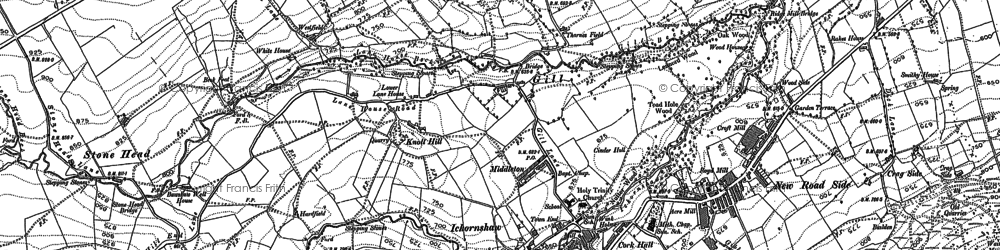 Old map of Bowes Edge in 1889