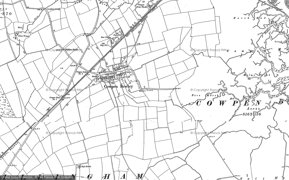 Old Map of Cowpen Bewley, 1913 - 1914 in 1913