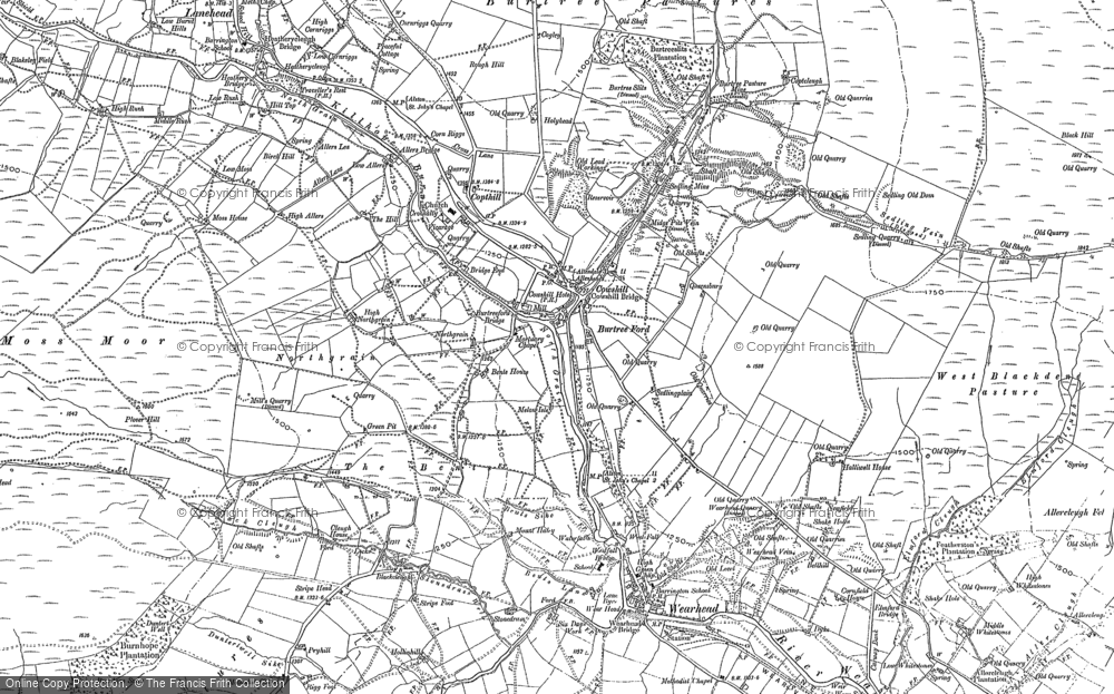 Old Map of Historic Map covering Copthill in 1896