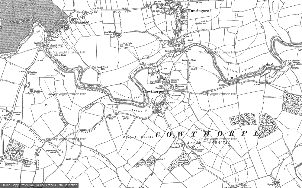 Old Map of Cowthorpe, 1896 in 1896