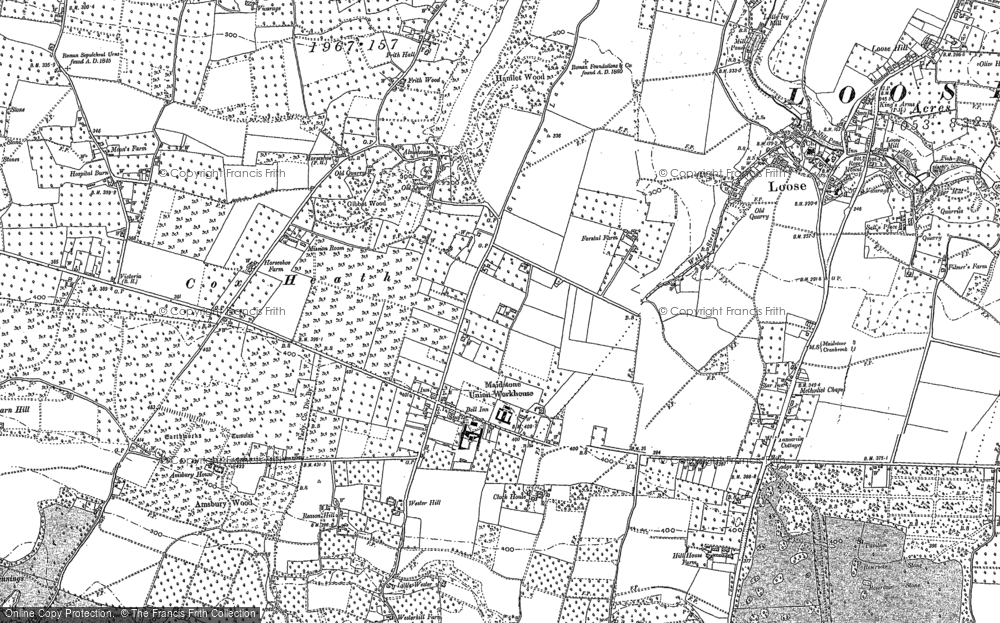 Old Map of Coxheath, 1867 - 1896 in 1867