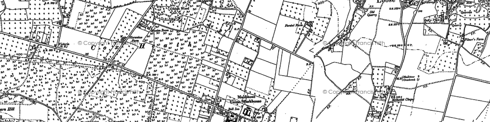 Old map of Coxheath in 1867