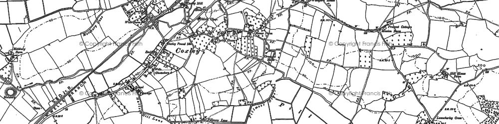 Old map of Coxley in 1884
