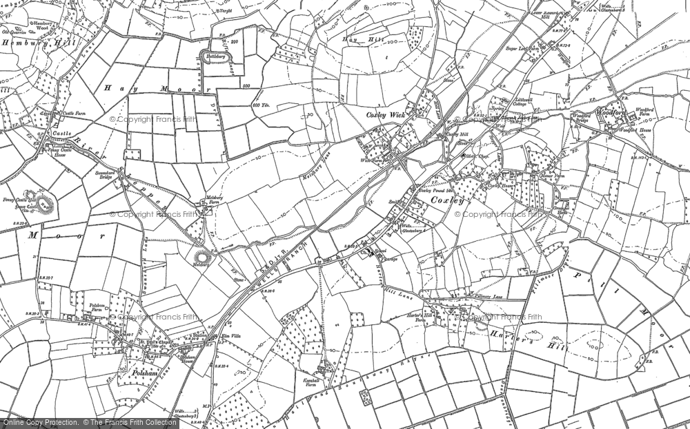 Old Map of Coxley Wick, 1884 - 1886 in 1884