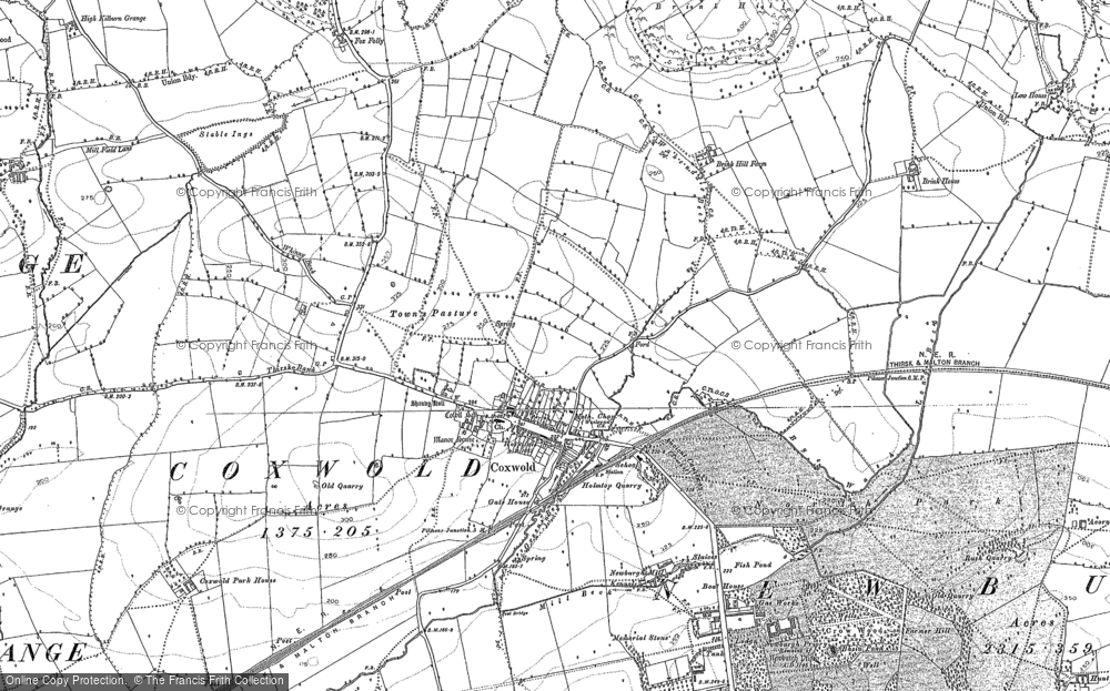 Old Map of Coxwold, 1890 - 1891 in 1890