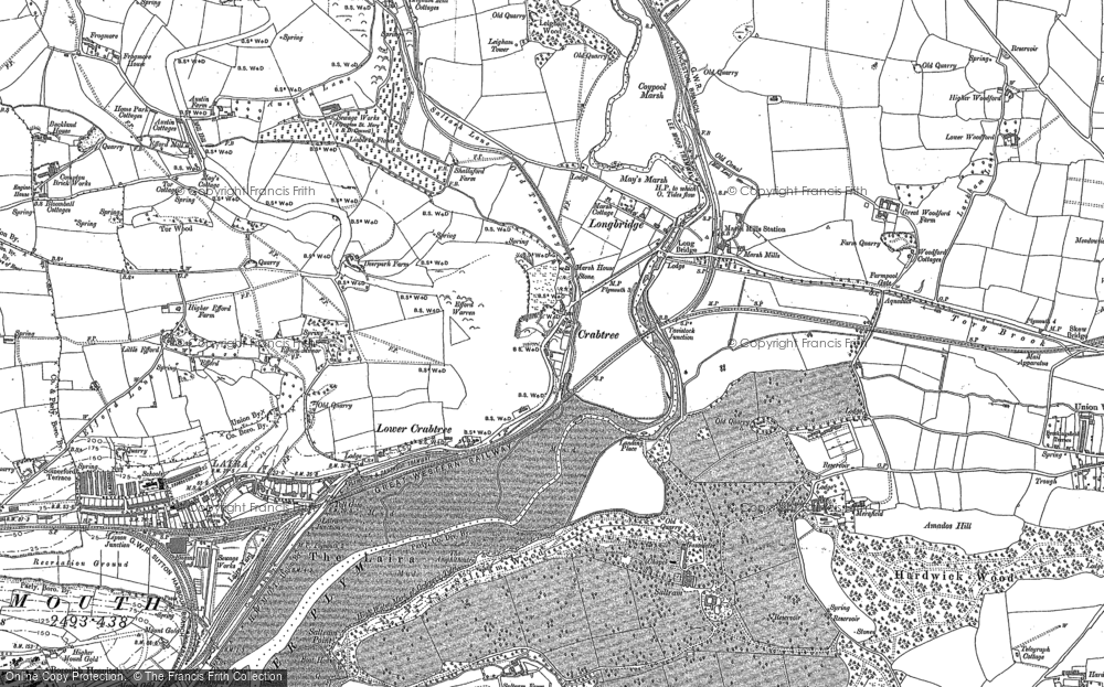 Old Map of Historic Map covering Longbridge in 1884