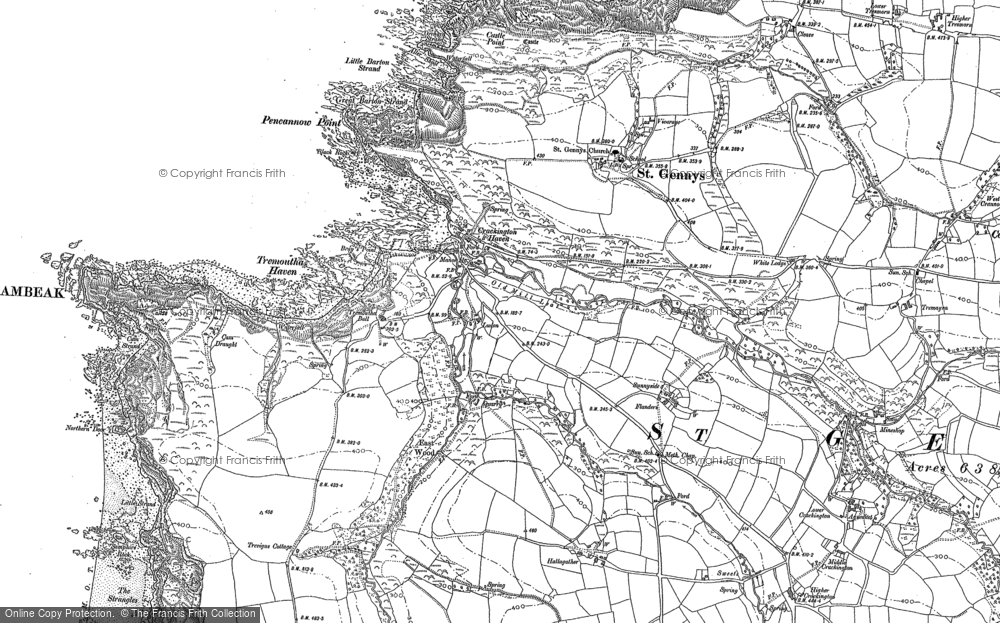 Old Map of Historic Map covering Middle Crackington in 1883
