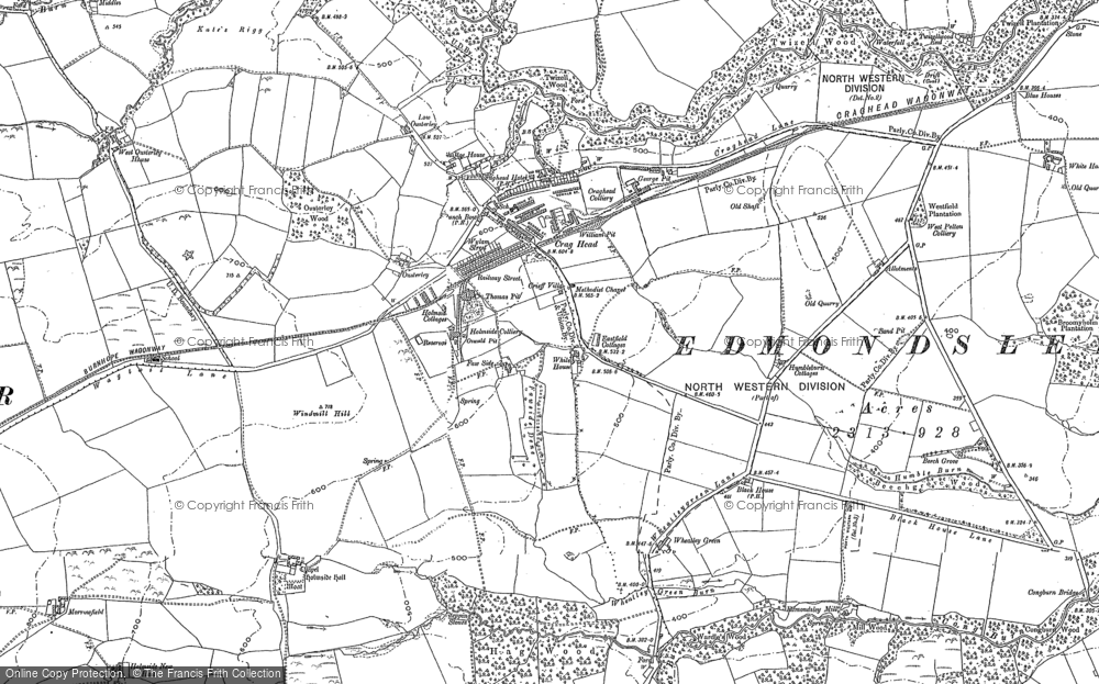 Old Map of Historic Map covering Holmside in 1895