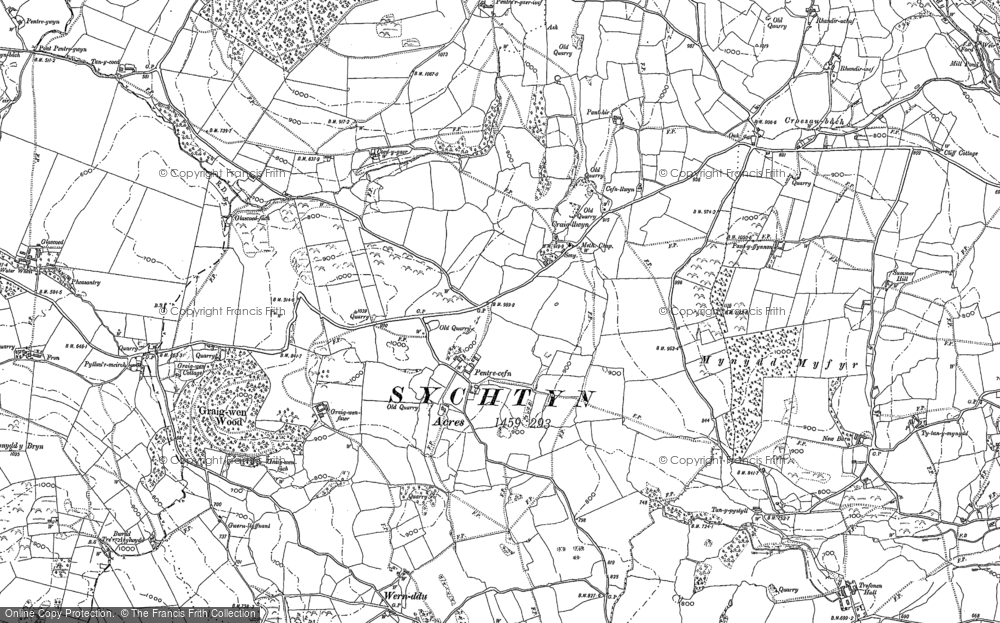 Old Map of Craig-llwyn, 1900 in 1900