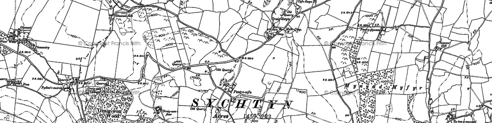 Old map of Craig-llwyn in 1900
