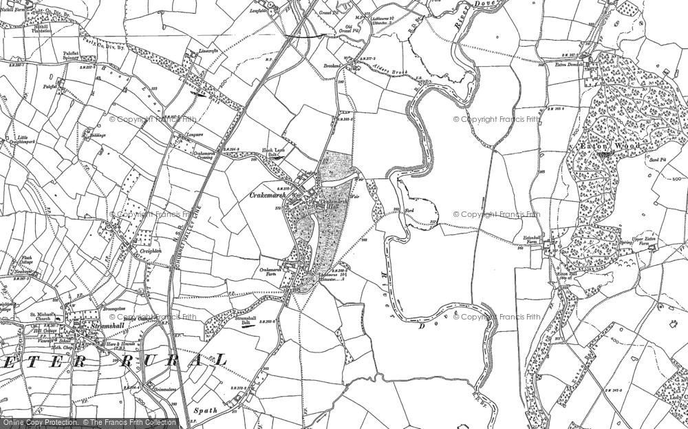 Old Map of Historic Map covering Eaton Dovedale in 1899