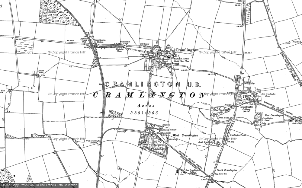 Old Map of Cramlington, 1895 - 1896 in 1895