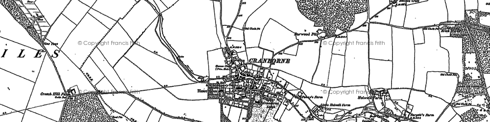 Old map of Boveridge in 1900