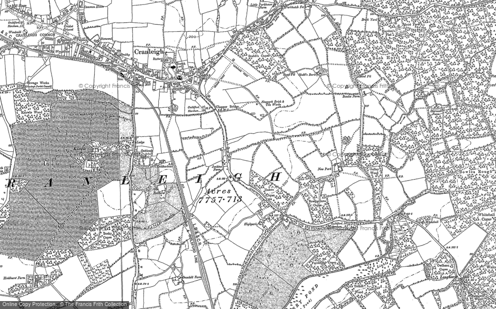 Old Map of Historic Map covering Book Hurst in 1895