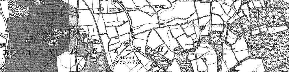 Old map of Cranleigh in 1895