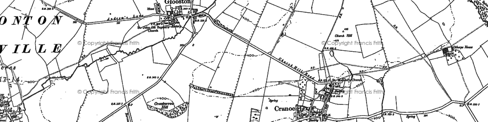 Old map of Cranoe in 1898