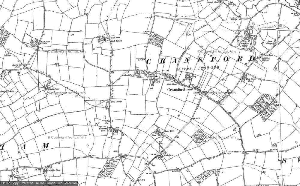 Old Map of Cransford, 1881 - 1883 in 1881