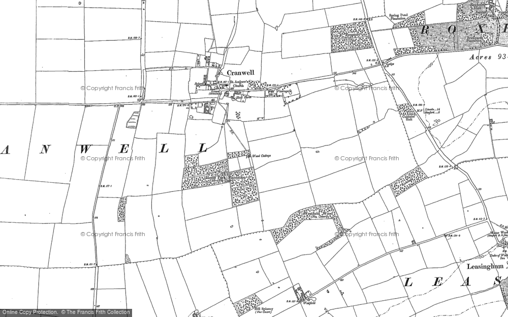 Old Map of Cranwell, 1886 - 1887 in 1886