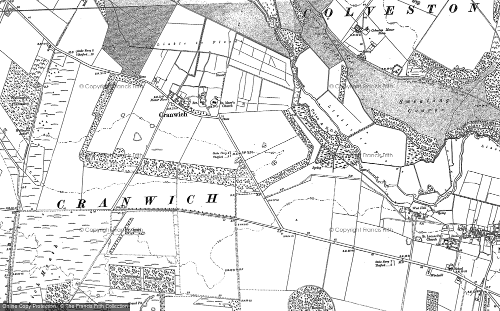 Old Map of Cranwich, 1883 in 1883
