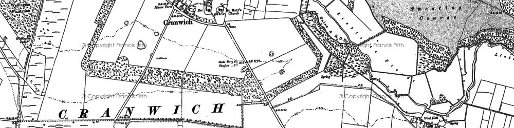 Old map of Cranwich Heath in 1883
