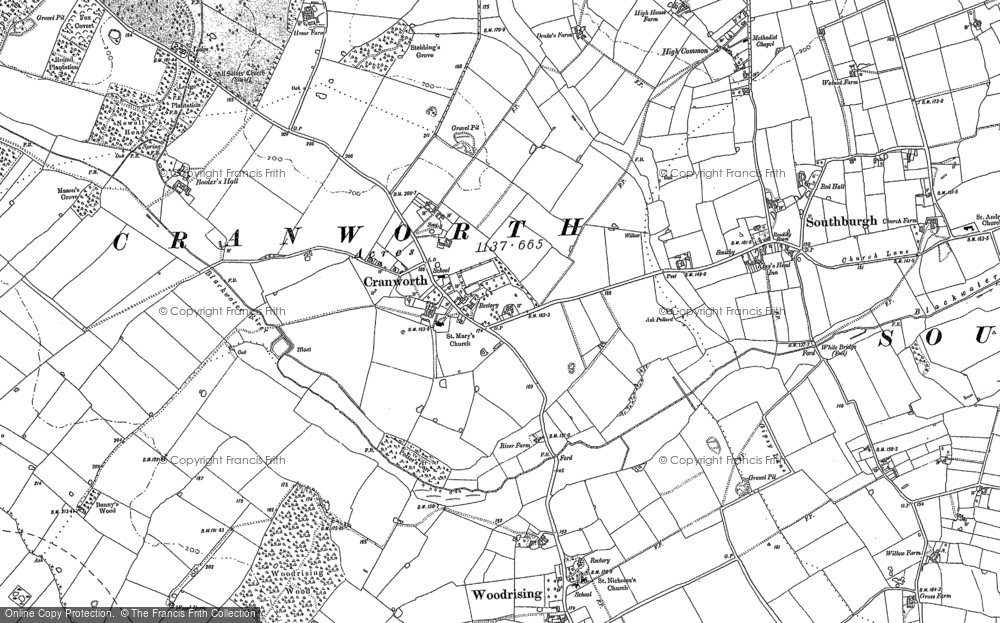 Old Map of Cranworth, 1882 - 1886 in 1882