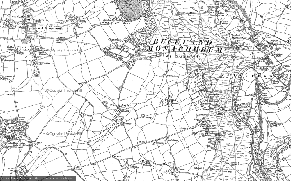 Old Map of Crapstone, 1883 - 1905 in 1883