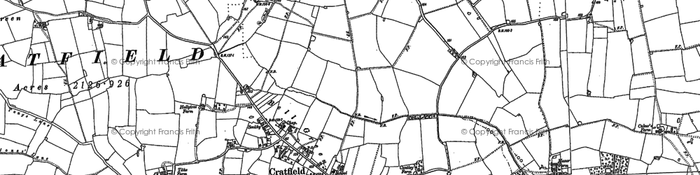Old map of Cratfield in 1883