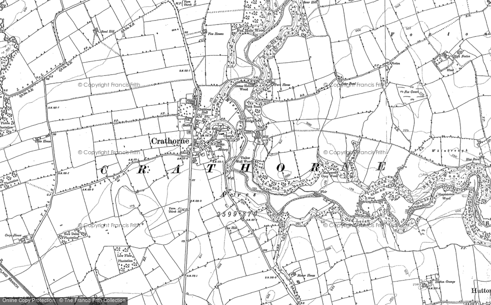 Old Map of Crathorne, 1893 in 1893