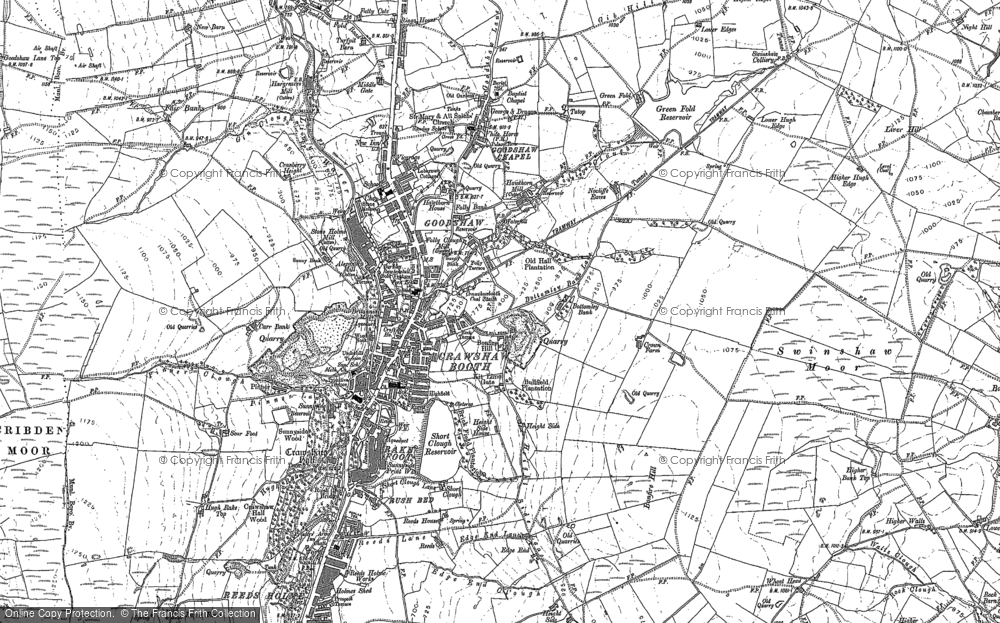 Old Map of Crawshawbooth, 1892 in 1892