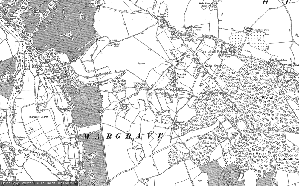 Old Map of Historic Map covering Yeldall Manor in 1910